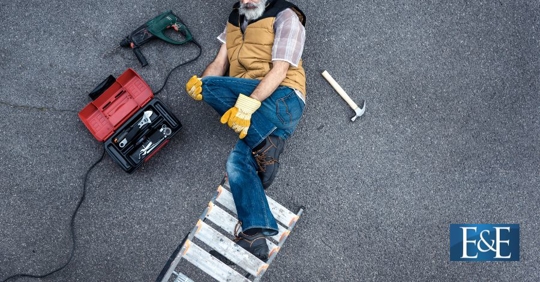 man down from a ladder